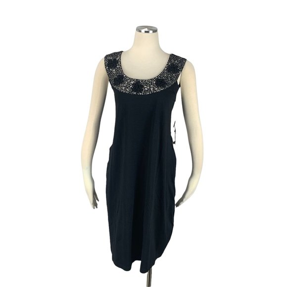 Peter Nygard Dresses & Skirts - Peter Nygard Small NWT Dress Black Sleeveless Rhinestone Party Knee Length